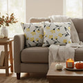 DaDa Bedding Yellow Fleur Floral Botanical Spring Tapestry Throw Pillow Cover, 16" x 16" (18112) by DaDalogy Bedding Collection