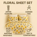 DaDa Bedding Yellow Fleur Floral Duvet Cover Set by DaDalogy Bedding Collection