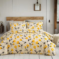 DaDa Bedding Yellow Fleur Floral Duvet Cover Set by DaDalogy Bedding Collection