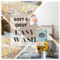 DaDa Bedding Yellow Fleur Floral Fitted and Flat Sheet Set by DaDalogy Bedding Collection