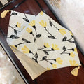 DaDa Bedding Yellow Fleur Floral Garden Woven Tapestry Dining Table Runner (18112) by DaDalogy Bedding Collection