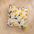DaDa Bedding Yellow Fleur Floral Golden Orange Ivory Cream Scalloped Euro Pillow Sham Cover, 26" x 26" (18112) by DaDalogy Bedding Collection