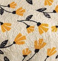 DaDa Bedding Yellow Fleur Floral Quilt Set - Ivory Gold Bedspread by DaDalogy Bedding Collection