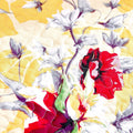 DaDa Bedding Yellow Floral Quilted Throw Blanket - Hummingbirds Farmhouse Red Flowers for Couch, Sofa or Bed- Scalloped Edges - 50 x 60 by DaDalogy Bedding Collection