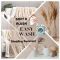 DaDalogy Bedding Champagne Ivory Faux Fur Throw Blanket - Dreamy Gold Geometric Embossed Sherpa Backside - Super Soft Warm Cozy Plush Fluffy by DaDalogy Bedding Collection