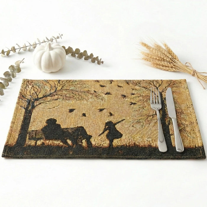DaDalogy Bedding Set of 4 Pieces Autumn Birds Blessing Tapestry Dining Placemats 13” x 19” (Thanksgiving) by DaDalogy Bedding Collection