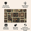 DaDalogy Bedding Set of 4-Pieces Dark Noir Mughal Floral Botanical Vintage Fleur Tapestry Placemats 13” x 19” (18197) by DaDalogy Bedding Collection
