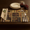 DaDalogy Bedding Set of 4-Pieces Dark Noir Mughal Floral Botanical Vintage Fleur Tapestry Placemats 13” x 19” (18197)