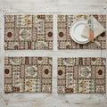 DaDalogy Bedding Set of 4-Pieces Light White Mughal Floral Botanical Cottage Fleur Tapestry Placemats 13” x 19” (18196) by DaDalogy Bedding Collection