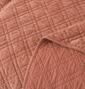 DaDalogy Bedding Terracotta Coral Brick Orange Soft Velour Corduroy Bedspread Set (JHW952) by DaDalogy Bedding Collection