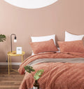 DaDalogy Bedding Terracotta Coral Brick Orange Soft Velour Corduroy Bedspread Set (JHW952) by DaDalogy Bedding Collection