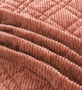 DaDalogy Bedding Terracotta Coral Brick Orange Soft Velour Corduroy Bedspread Set (JHW952) by DaDalogy Bedding Collection