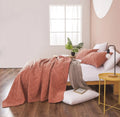DaDalogy Bedding Terracotta Coral Brick Orange Soft Velour Corduroy Bedspread Set (JHW952) by DaDalogy Bedding Collection