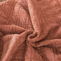 DaDalogy Bedding Terracotta Coral Brick Orange Soft Velour Corduroy Bedspread Set (JHW952) by DaDalogy Bedding Collection