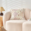 DaDalogy Blush Cottage Rose Pillow Covers – Set of 2, 18x18 Quilted Patchwork Floral Shabby Chic by DaDalogy Bedding Collection