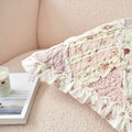 DaDalogy Blush Cottage Rose Pillow Covers – Set of 2, 18x18 Quilted Patchwork Floral Shabby Chic by DaDalogy Bedding Collection