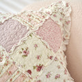 DaDalogy Blush Cottage Rose Pillow Covers – Set of 2, 18x18 Quilted Patchwork Floral Shabby Chic by DaDalogy Bedding Collection