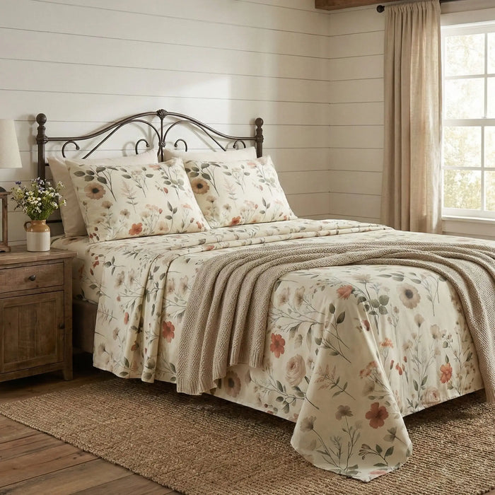 DaDalogy Enchanted Meadow Floral Microfiber Sheet Set by DaDalogy Bedding Collection
