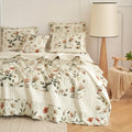 DaDalogy Enchanted Meadow Floral Quilt Set - Beige Rose Green by DaDalogy Bedding Collection