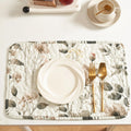 DaDalogy Enchanted Meadow Placemats - Set of 4, Floral Elegance in Beige, Rose, and Soft Green, Premium Soft Microfiber, Perfect for Any Meal, 13x19 Inches by DaDalogy Bedding Collection