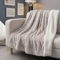 DaDalogy Lavender Grey Faux Fur Sherpa Throw Blanket by DaDalogy Bedding Collection