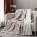 DaDalogy Lavender Grey Faux Fur Sherpa Throw Blanket by DaDalogy Bedding Collection