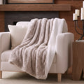 DaDalogy Lavender Grey Faux Fur Sherpa Throw Blanket by DaDalogy Bedding Collection