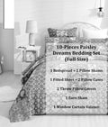 DaDalogy Paisley Dreams Floral Bed in a Bag Set - Olive Brown by DaDalogy Bedding Collection
