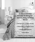 DaDalogy Paisley Dreams Floral Bed in a Bag Set - Olive Brown by DaDalogy Bedding Collection