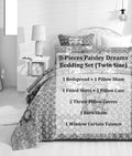 DaDalogy Paisley Dreams Floral Bed in a Bag Set - Olive Brown by DaDalogy Bedding Collection