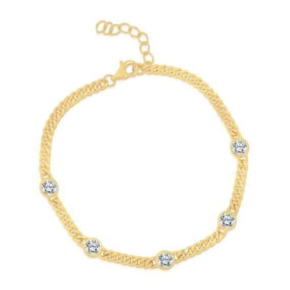 Dainty Bezel and Curb Bracelet by DailySale