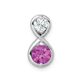 Dainty Ruby and CZ Infinity Chain Slide Infinity Pendant by Fine Color Jewels