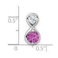 Dainty Ruby and CZ Infinity Chain Slide Infinity Pendant by Fine Color Jewels