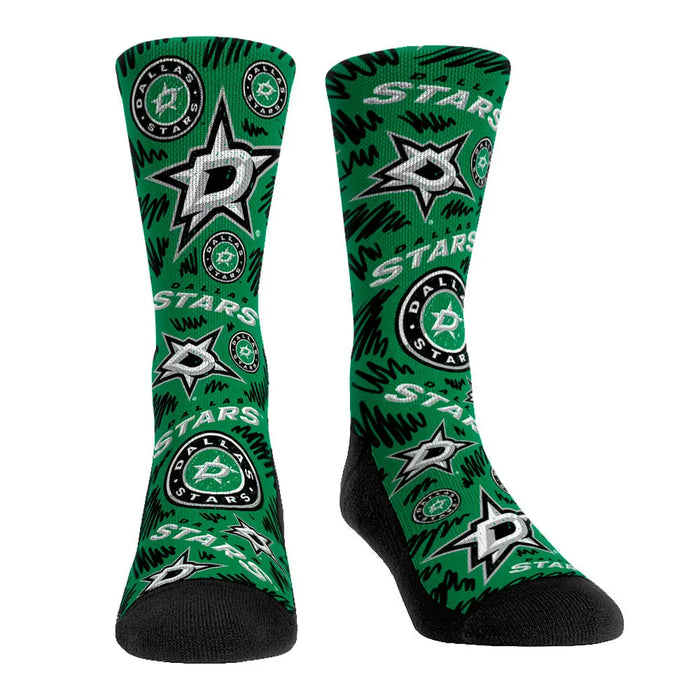 Dallas Stars - Logo Sketch by Rock 'Em Socks