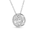 Dancing Stone White Sapphire Halo Necklace by Fine Color Jewels