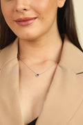 Dark Amethyst Halo Pendant Necklace by Fine Color Jewels