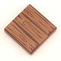 Hardwood Minifig Flooring (Rough, Dark) 2x2 Tile made using LEGO part by B3 Customs