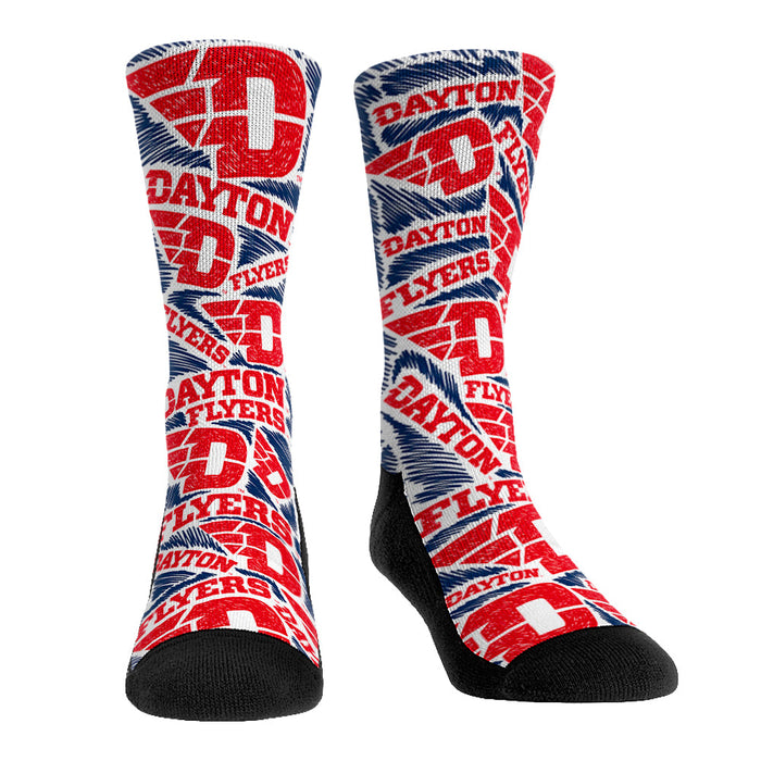 Dayton Flyers - Logo Sketch White by Rock 'Em Socks