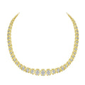 10K Yellow Gold 4 cttw Brilliant Round-Cut Diamond Graduating Riviera Statement Necklace (H-I Color, I2-I3 Clarity) by Bids.com