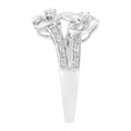 14KT White Gold 1/10 cttw Diamond Twin Heart Ring - Size 6.5 by Bids.com