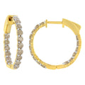 10K Yellow Gold Plated Sterling Silver Diamond Hoop Earrings (2 cttw, K-L Color, I2-I3 Clarity) by Bids.com