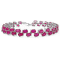 25.30 Carat Genuine Glass Filled Ruby .925 Sterling Silver Bracelet by Bids.com