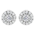 14k White Gold 1 cttw Diamond Halo Stud Earrings (I-J Clarity, I1-I2 Color) by Bids.com