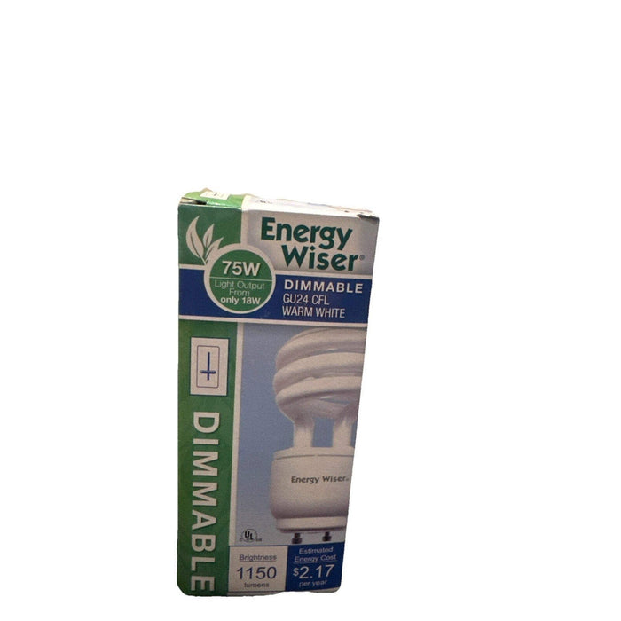 Energy Wiser 18W GU24 Dimmable CFL Bulb 75W Eq 1150lm Warm White, Set of 2 by Price Is Right Miami