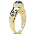 14K Yellow Gold Plated 1.87 Carat Genuine Blue Sapphire & White Diamond .925 Sterling Silver Ring by Bids.com