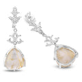 15.97 Carat Genuine Golden Rutile And White Topaz .925 Sterling Silver Earrings by Bids.com