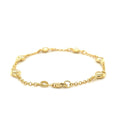 14k Yellow Gold Rolo Chain Bracelet with Puffed Heart Stations by Bids.com