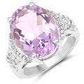 8.98 Carat Genuine Amethyst & White Topaz .925 Sterling Silver Ring by Bids.com