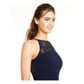 Emerald Sundae Juniors Lace-Trim Halter Dress, Navy, Size XS by Vanessa Jane
