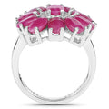 5.83 Carat Genuine Ruby and White Zircon .925 Sterling Silver Ring by Bids.com